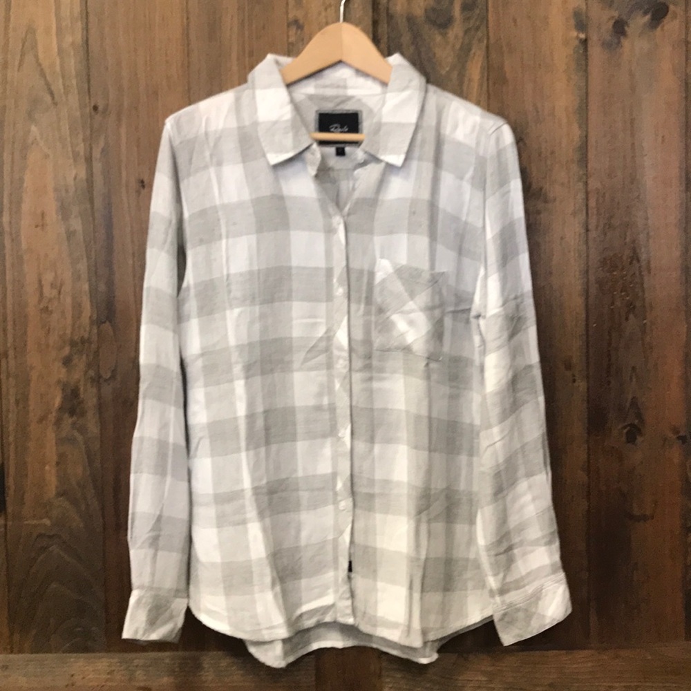Rails plaid button up collard